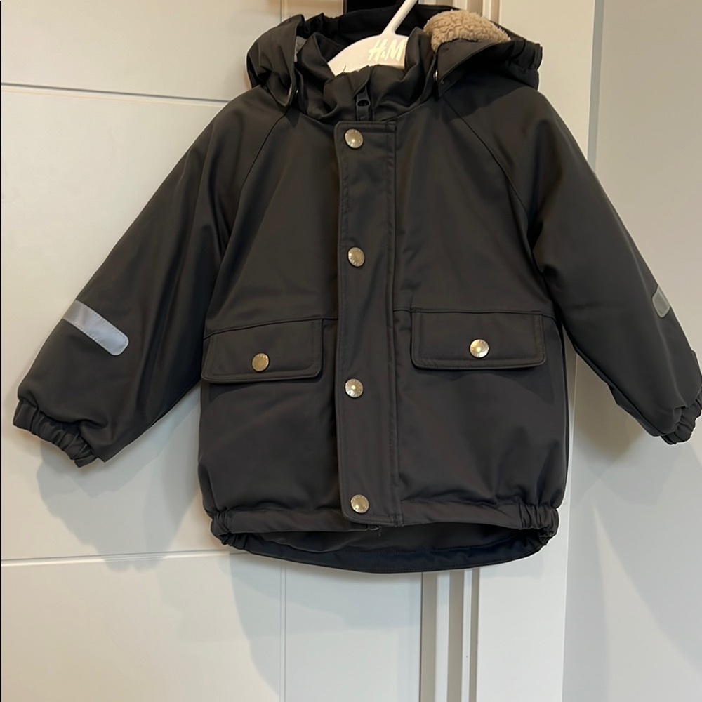 Polarn O. Pyret pile lined insulated winter parka, size 1-1.5 years
